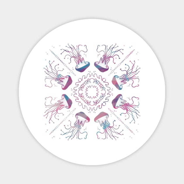 Jellyfish Mandala Magnet by nathalieaynie